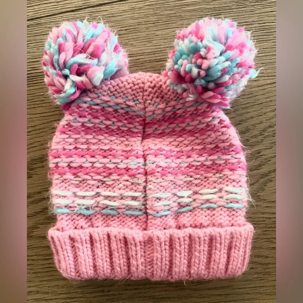 Pink Knitted Pom-Pom Beanie for Kids